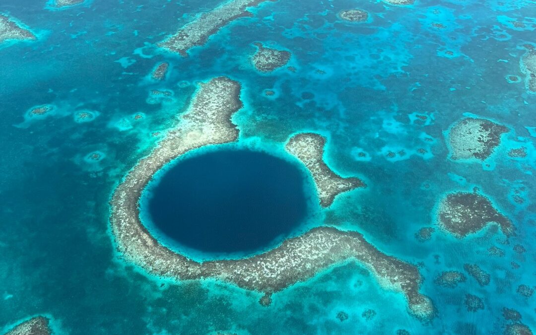 BLUE HOLE Belize Fly Over